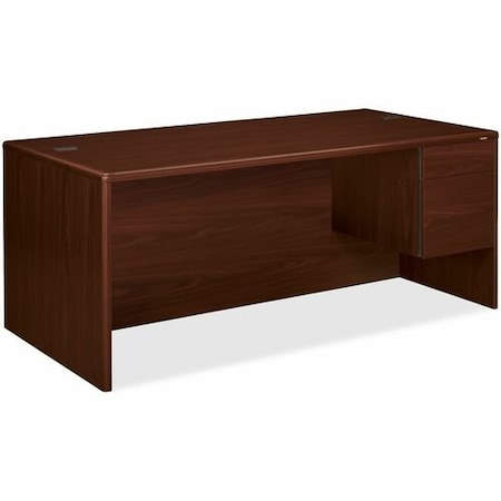 Hon HON 10785RNN, 10700 SERIES SINGLE 3/4 RIGHT PEDESTAL DESK, 72W X 36D X 29.5H, MAHOGANY HON10785RNN